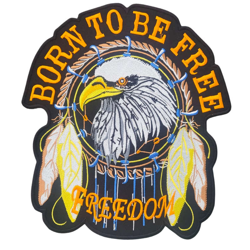 Motorcycle Waistcoat Patch With Born To Be Free