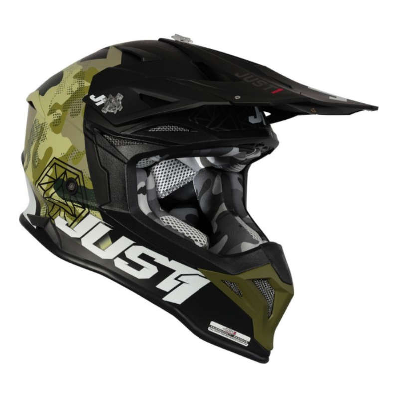 Just 1 J39 Kinetic Motocross Camo Army Green/Black Helmet