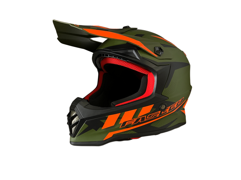 Faseed 608 Kids Army Green/Orange Helmet