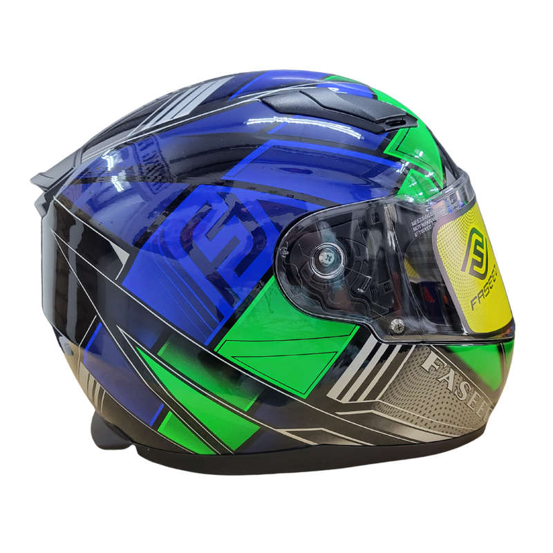 Faseed FS-816 14-1 Multi Green/Blue Helmet