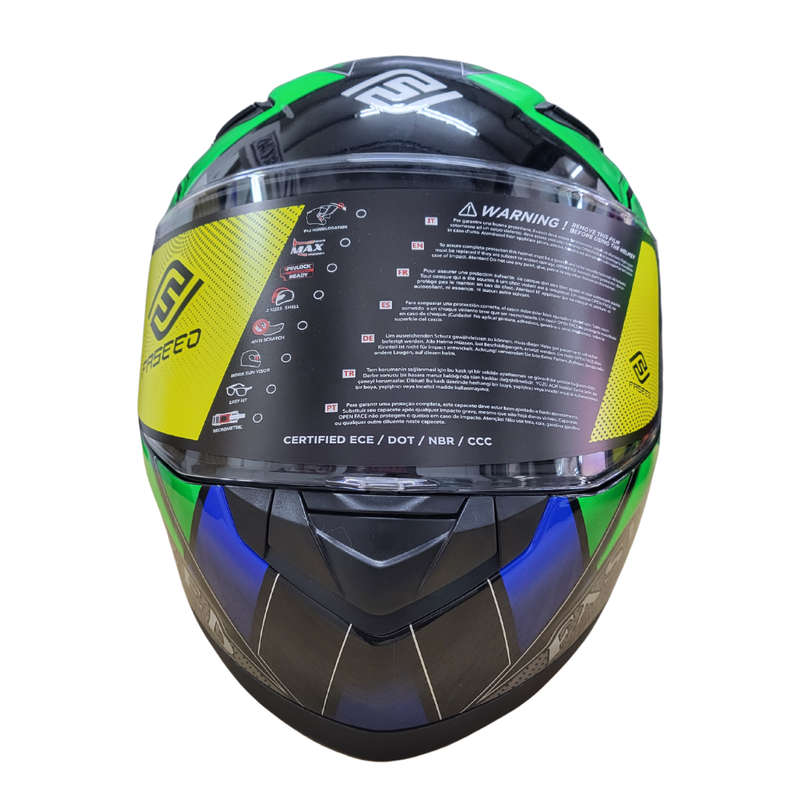 Faseed FS-816 14-1 Multi Green/Blue Helmet