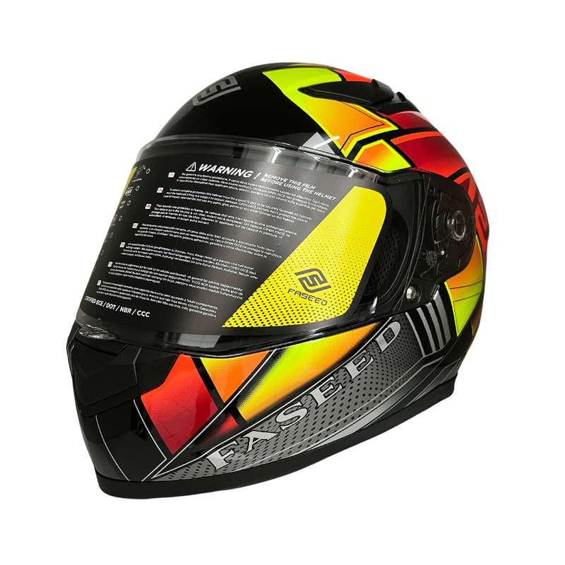 Faseed FS-816 14-1 Multi Orange/Yellow Helmet