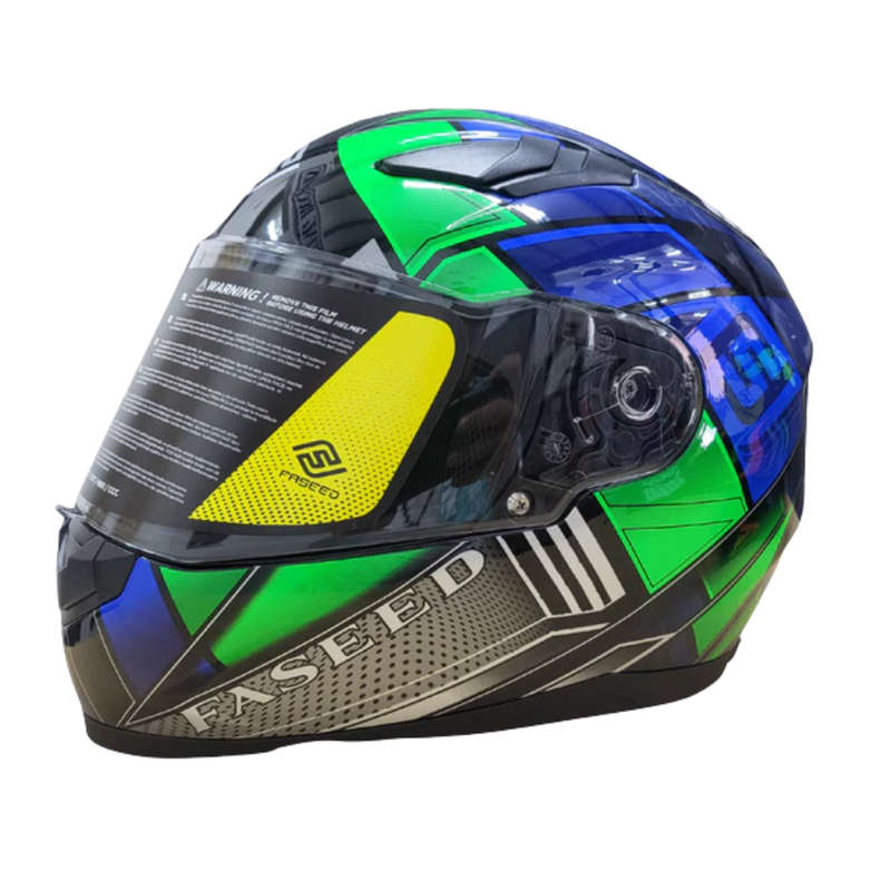 Faseed FS-816 14-1 Multi Green/Blue Helmet