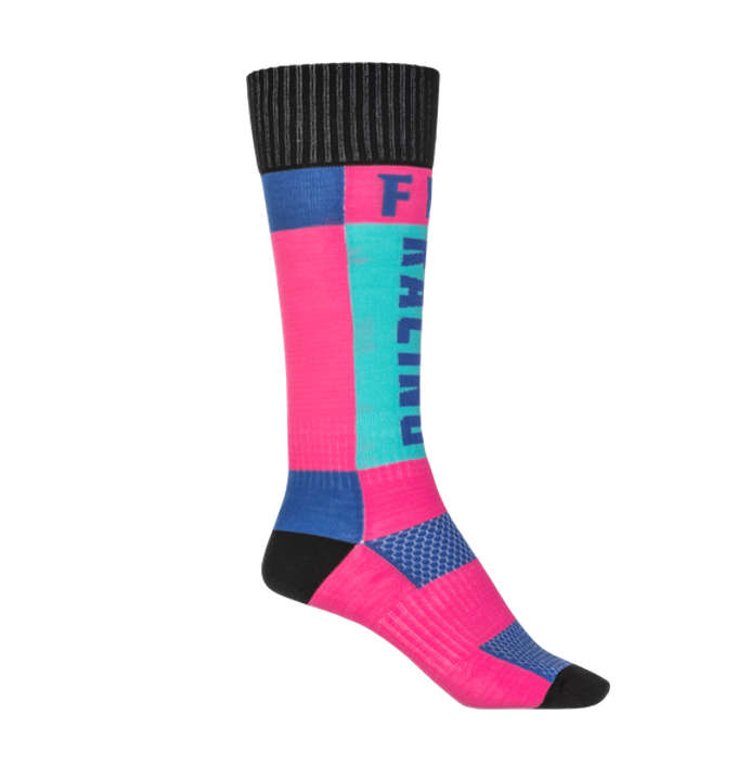Fly Kids MX Thick Pink/Blue Socks