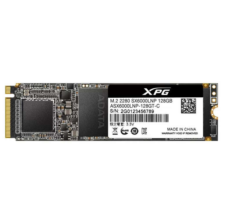 ADATA XPG SX6000 Lite M.2 128GB NVMe PCI-Express 3.0 ASX6000LNP-128GT-C Internal Solid State Drive