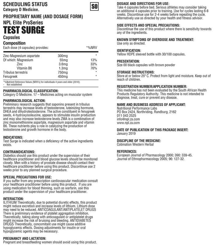 NPL Test Surge 100's + 30's