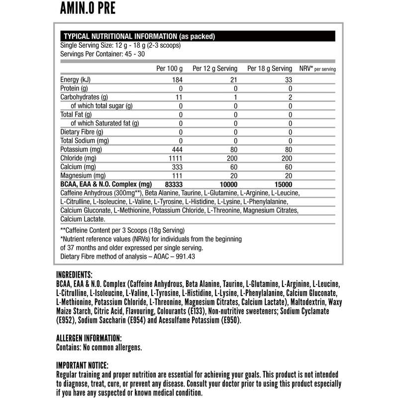 Nutritech AminoPre Drink