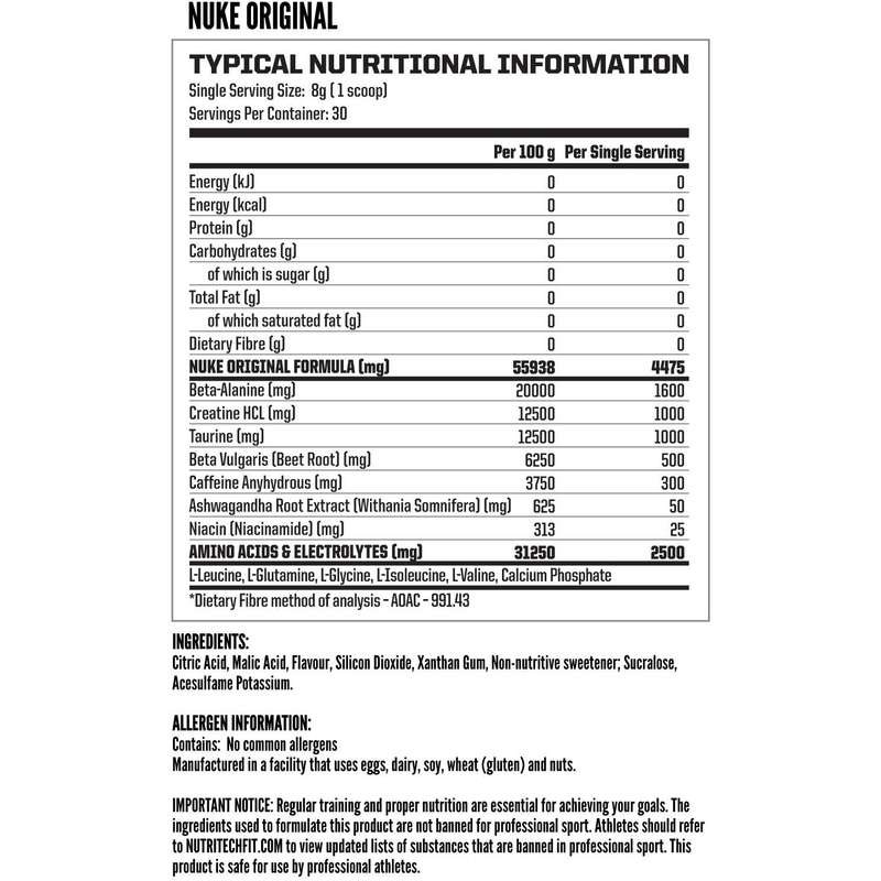 Nutritech NUKE pre-workout