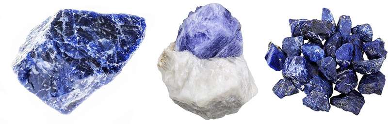 Natural Sodalite and Sapphire Quartz Gemstone  925 Sterling Silver Earrings