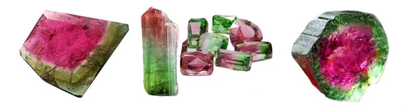 Handmade Bi-Colour Tourmaline Rectangle Shape  .925 Sterling Silver Plated Handmade Pendant