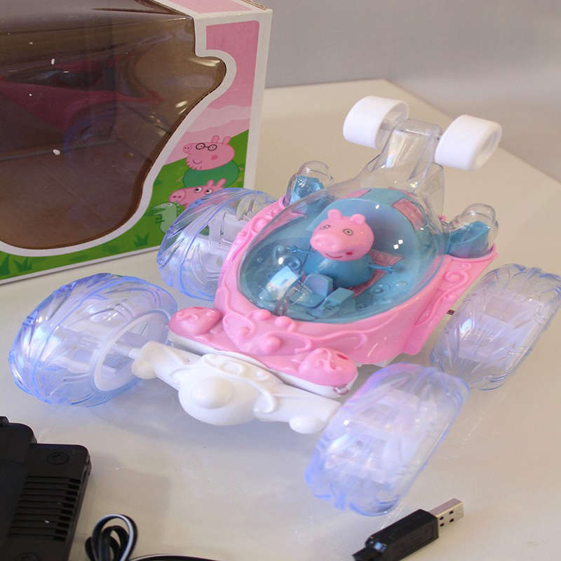peppa pig  colourful stunt car