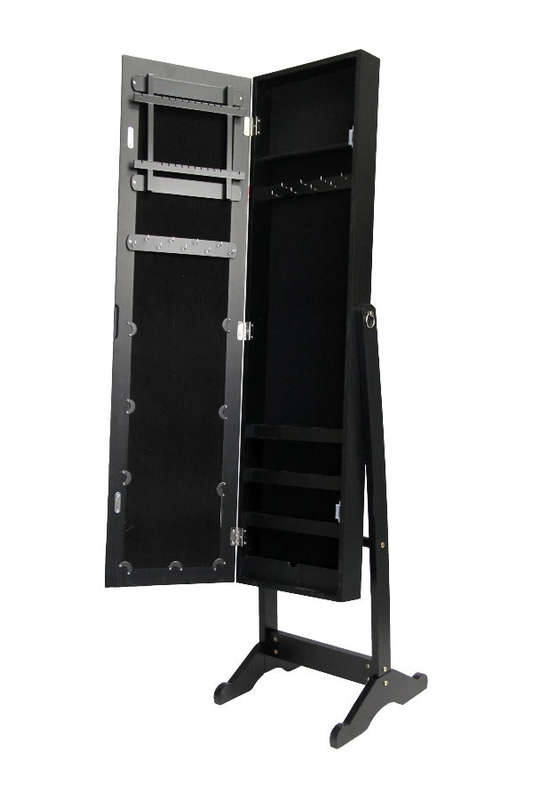Fine Living Large Wooden Jewelry Cabinet - Black