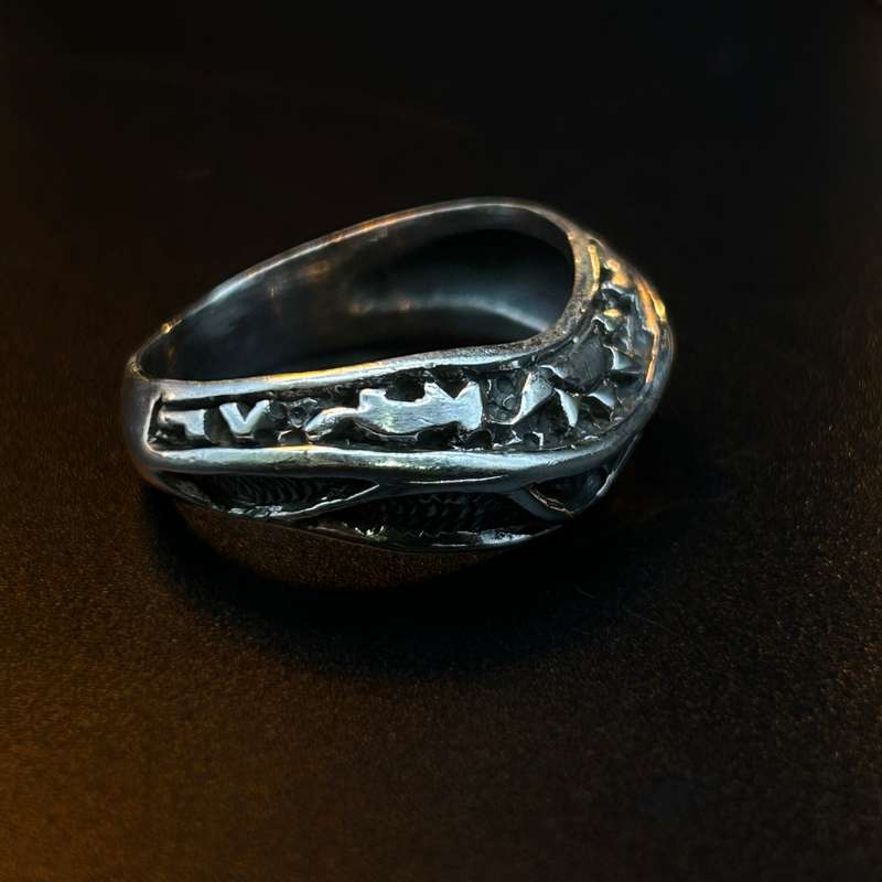 Mens Sun Twirl Sterling Silver Ring