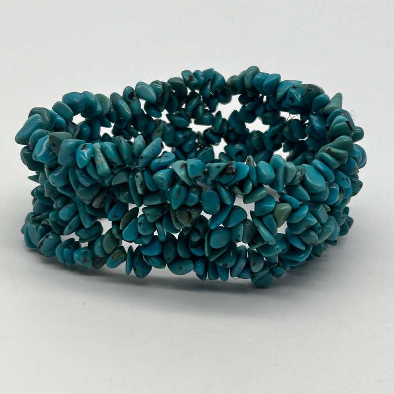 Crystal Turquoise Chip Cuffed Bracelet