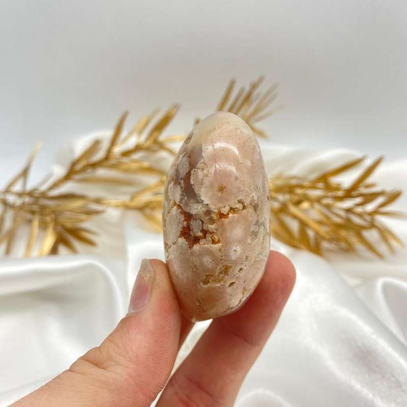 Peace and Passion Flower Agate Oval