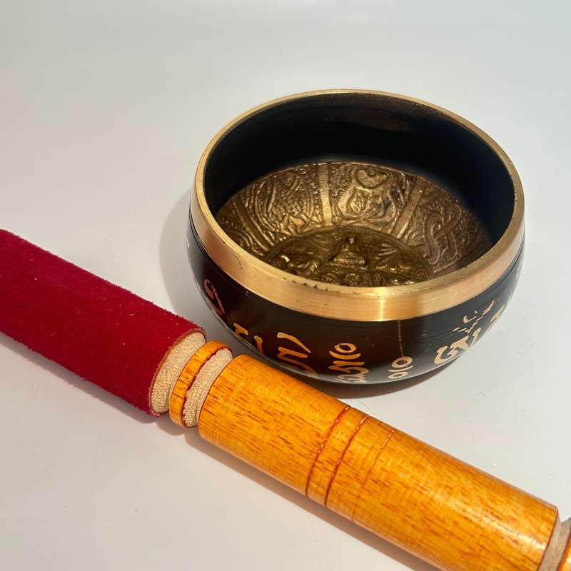 Small Black And Gold 5 Buddha Singing Bowl