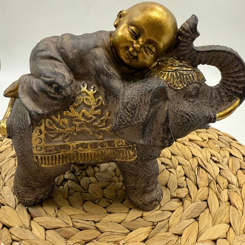 Monk on Elephant Statue (Right facing)