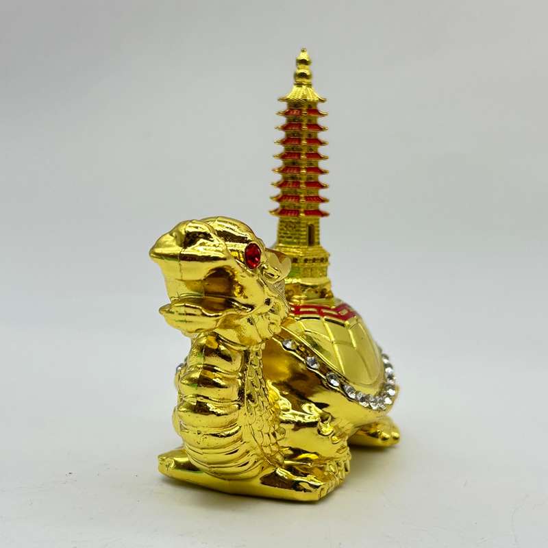 Gold Dragon With Pagoda