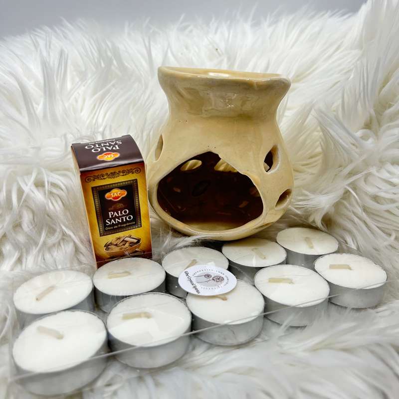 Ceramic Oil Burner Palo Santo Set
