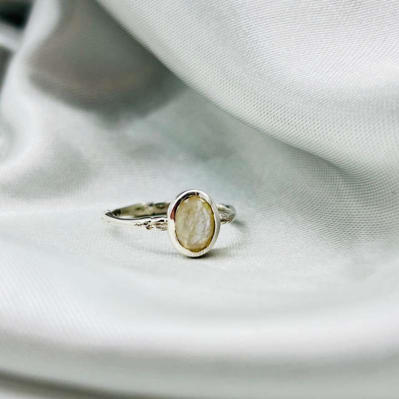 Moonstone Sterling Silver Crystal Ring