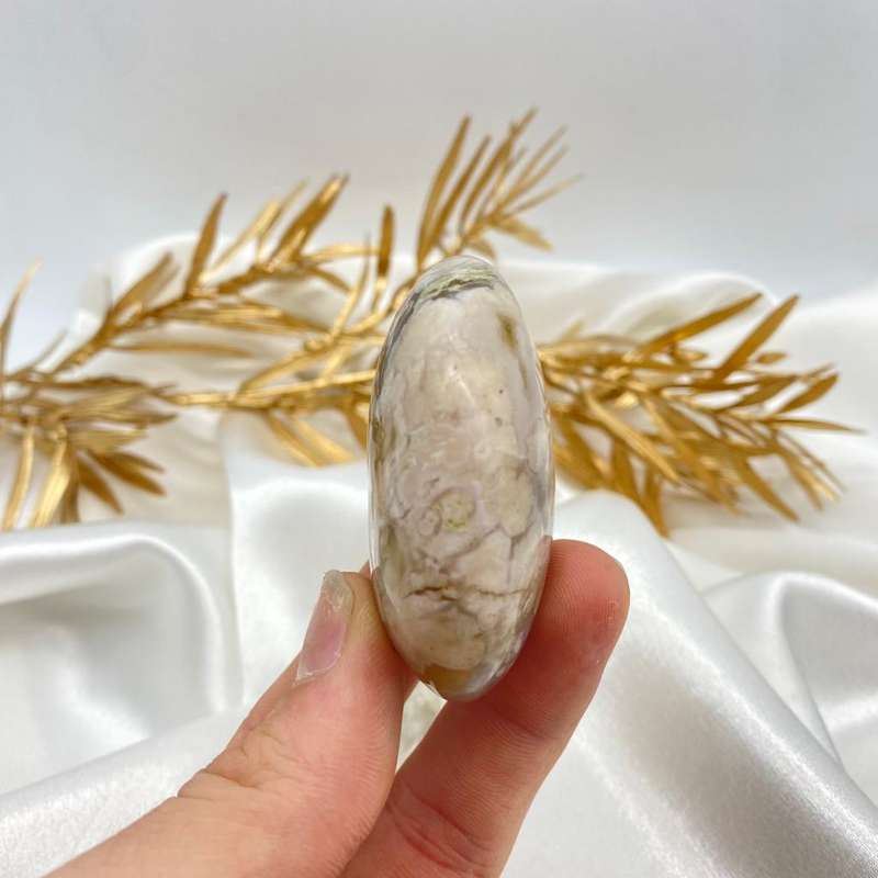Peace and Passion Flower Agate Oval