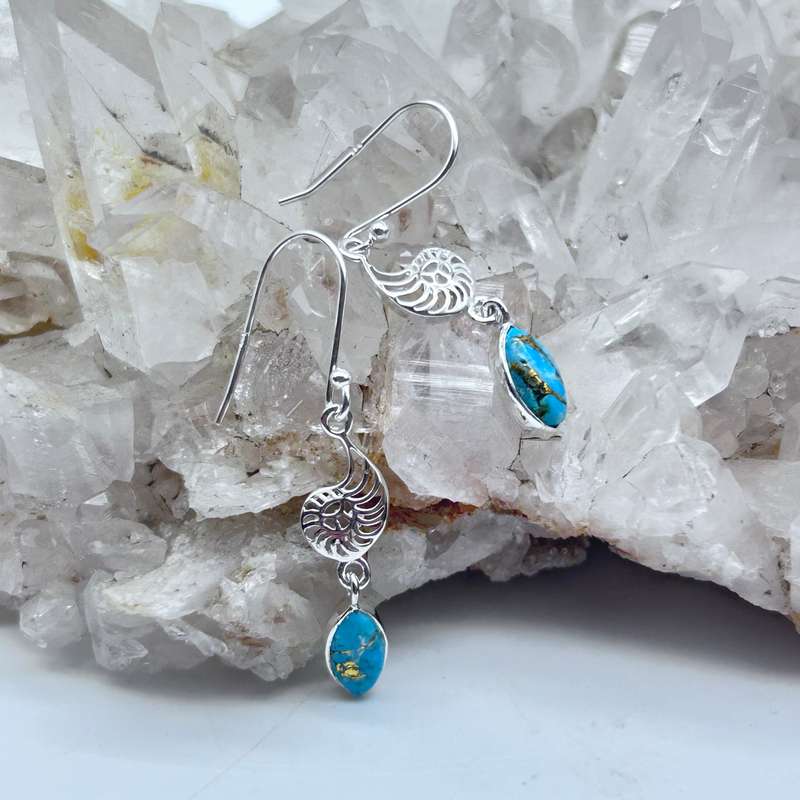 Sterling Silver Turquoise Shell Earrings