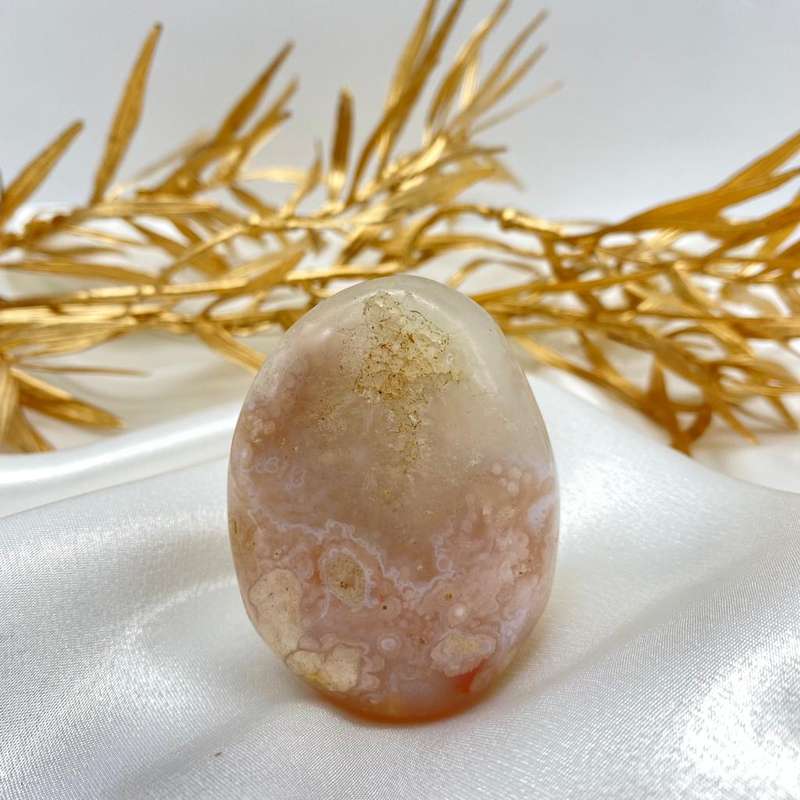 Peace and Passion Flower Agate Oval