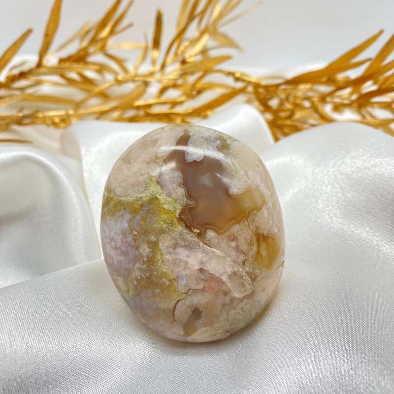 Peace and Passion Flower Agate Oval