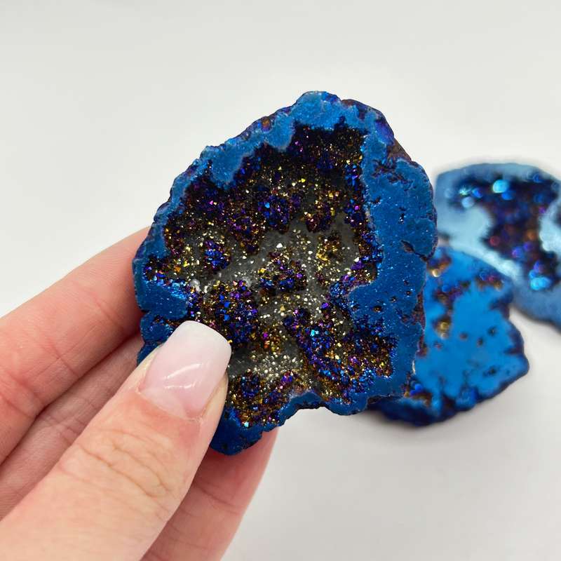 Blue Aura Geode Crystal