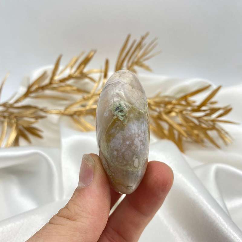 Peace and Passion Flower Agate Oval