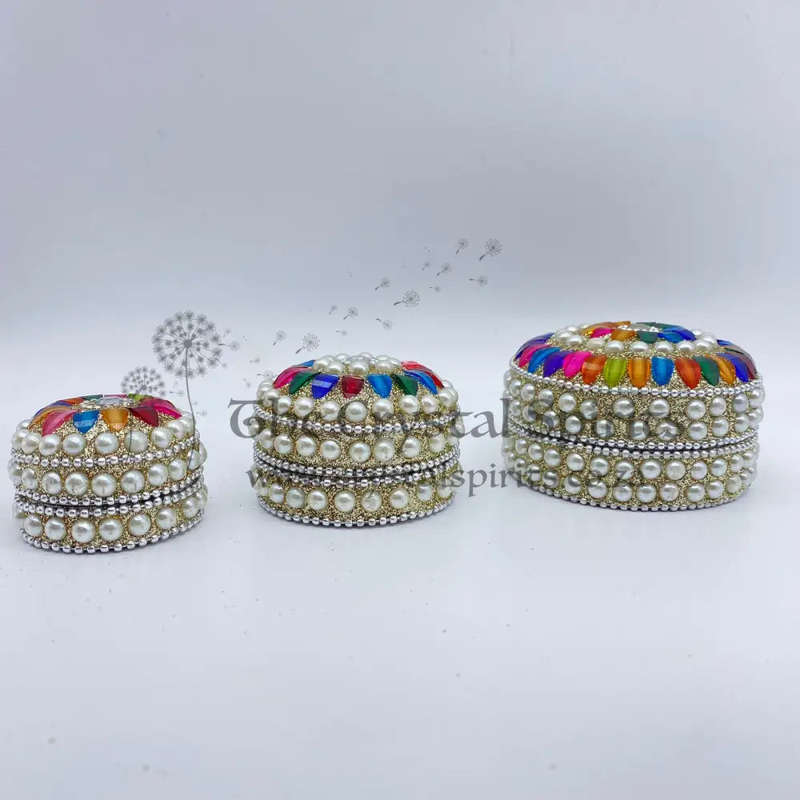3 in 1 Cream Rainbow Trinket Box