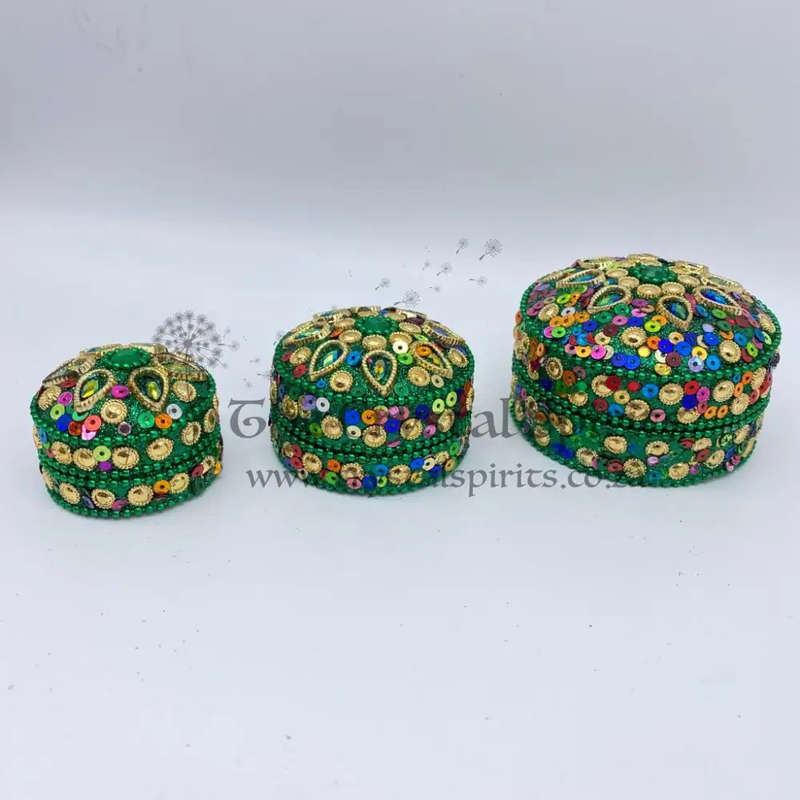 3 in 1 Green Trinket Box