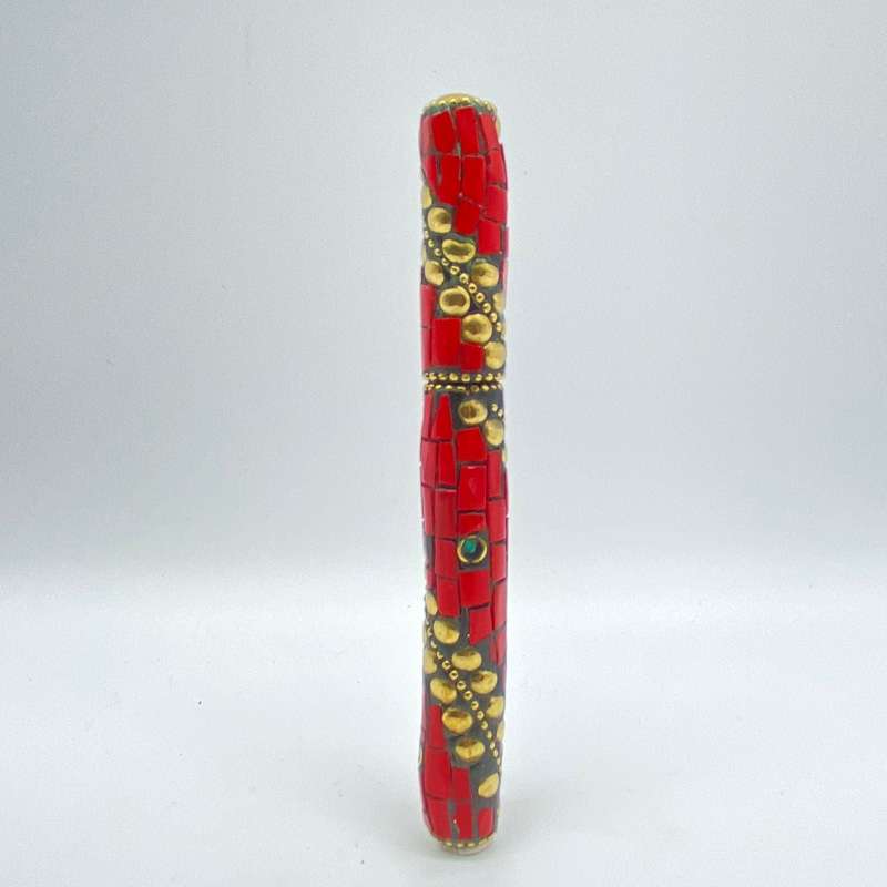 Red Mosaic Blue Pen