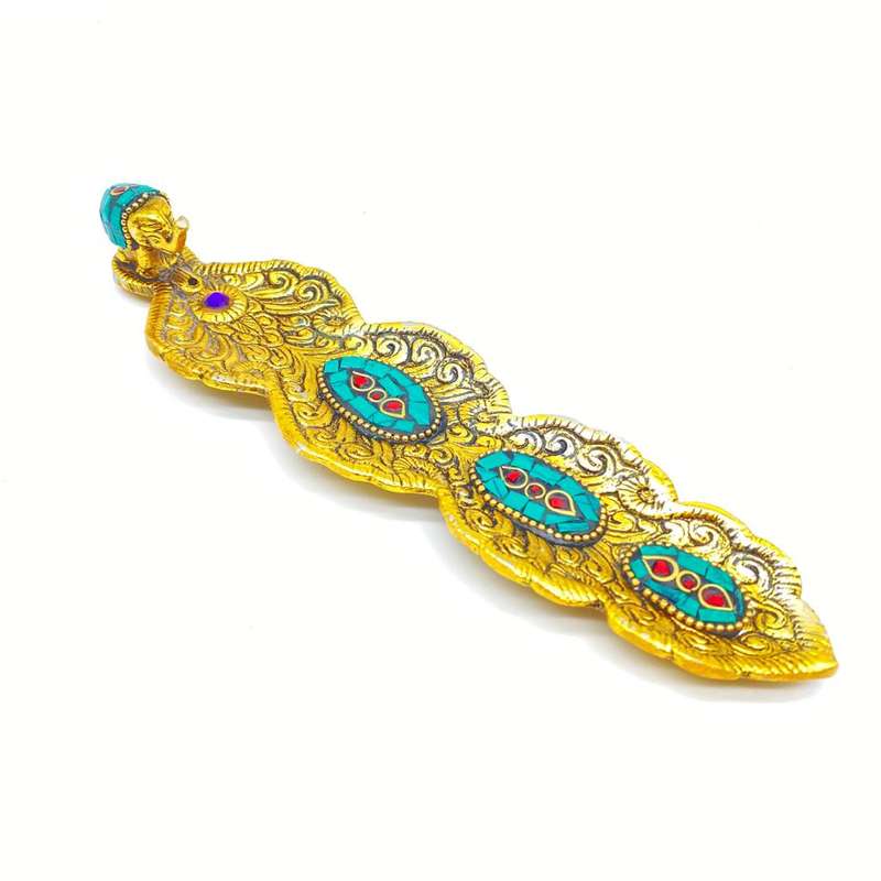 Green Mosaic Elephant Incense Holder