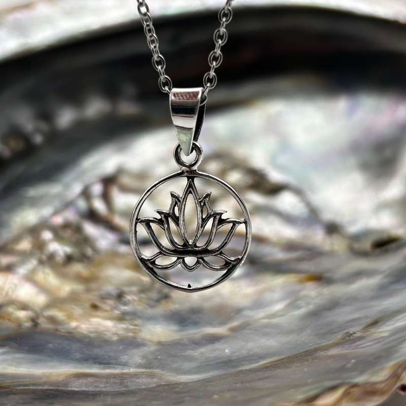 Sterling Silver Lotus Pendant