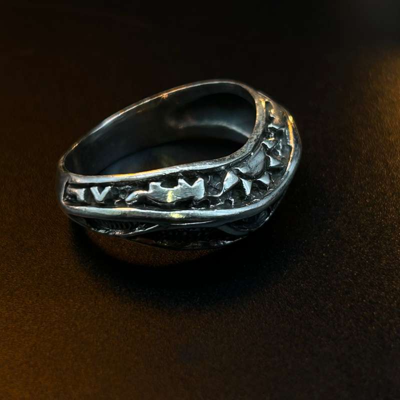 Mens Sun Twirl Sterling Silver Ring