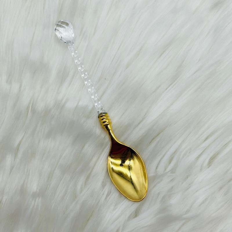Gold Filigree And Crystal Resin And Incense Powder Petite Spoon