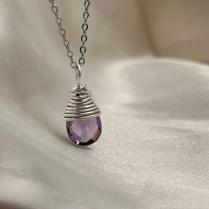 Crystal Sterling Silver Amethyst Pendant