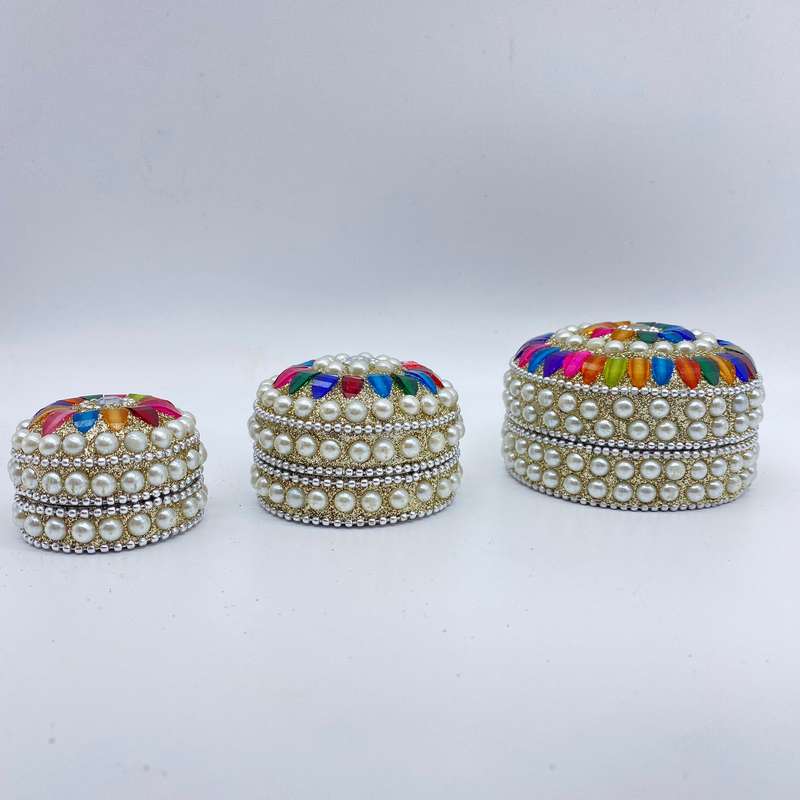 3 in 1 Cream Rainbow Trinket Box