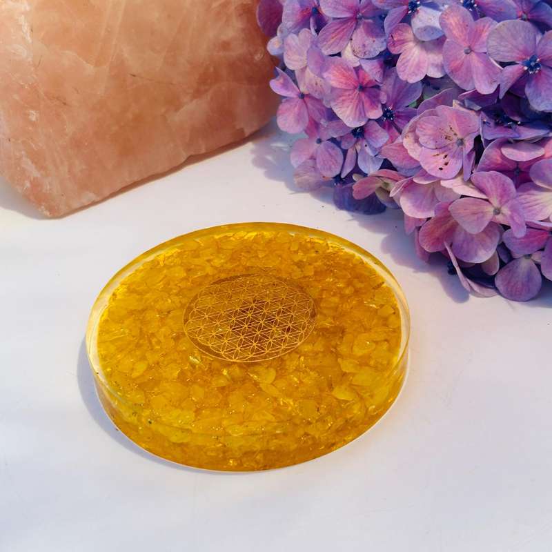 Citrine Flower Of Life Charging Plate
