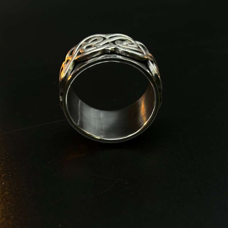 Mens Sterling Silver Celtic Spinner Ring