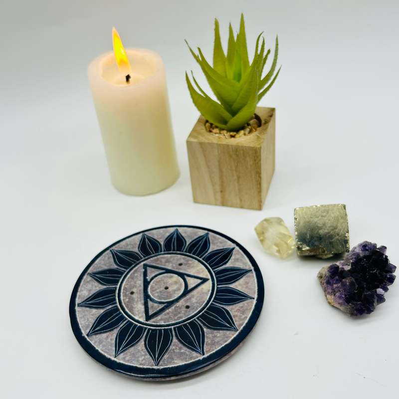 Throat Chakra Soapstone Incense Holder