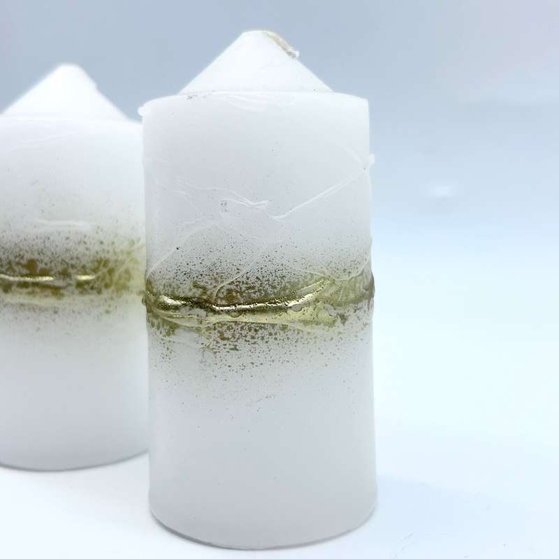 White and Gold Halo Large Altar Candles