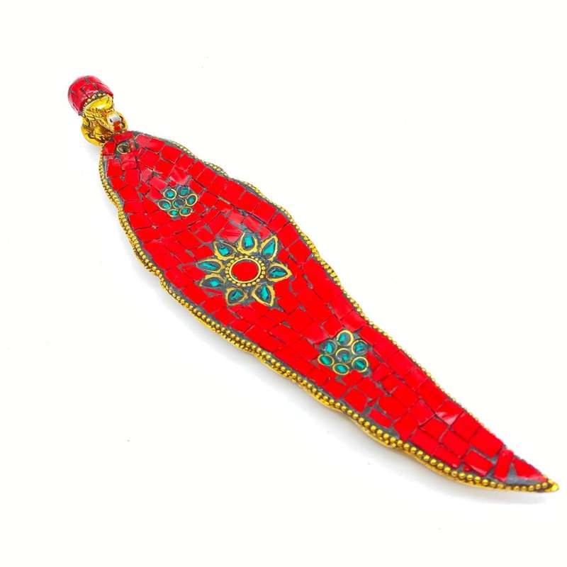 Red Mosaic Elephant Incense Holder