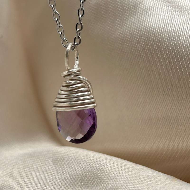 Crystal Sterling Silver Amethyst Pendant