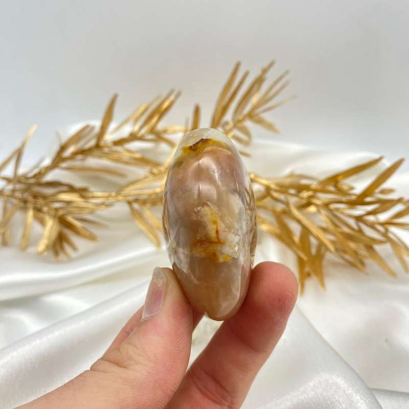 Peace and Passion Flower Agate Oval