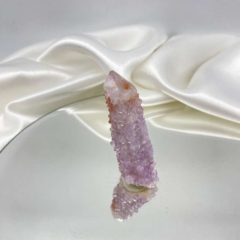 Spirit Quartz with Red Hematite and Elestiation