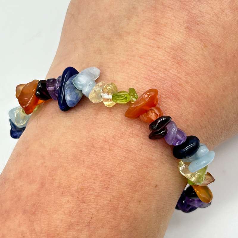 Chakra Chip Crystal Bracelet