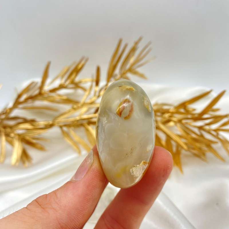 Peace and Passion Flower Agate Oval