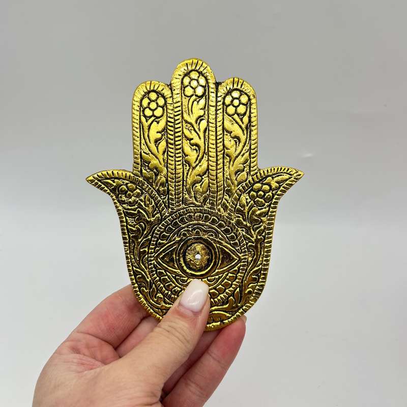 Gold Hand Of Hamsa Incense Holder